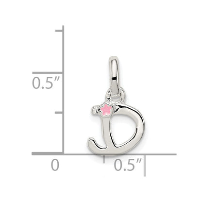 Sterlingsilber Buchstabe D mit Emaille Anhänger