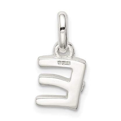 Sterlingsilber Buchstabe E mit Emaille Anhänger