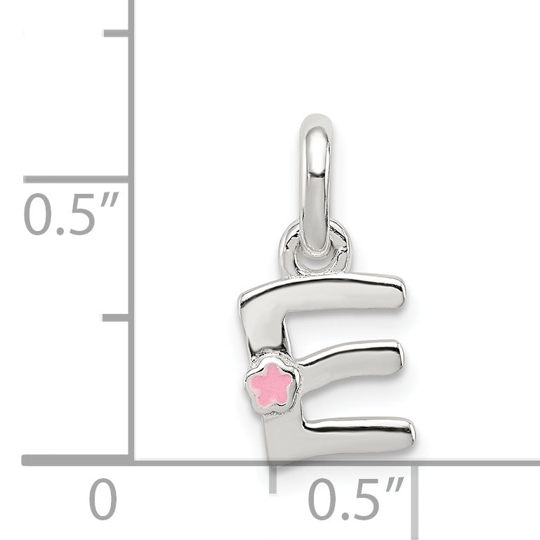 Sterlingsilber Buchstabe E mit Emaille Anhänger