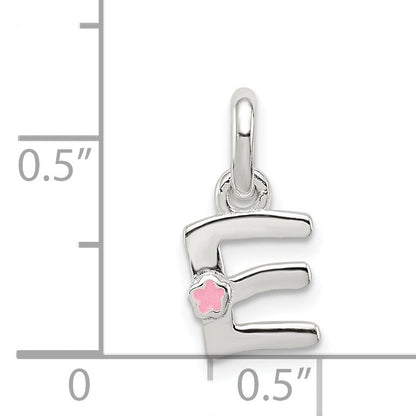 Sterlingsilber Buchstabe E mit Emaille Anhänger