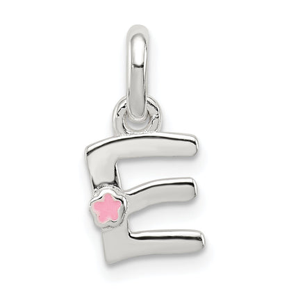 Sterlingsilber Buchstabe E mit Emaille Anhänger