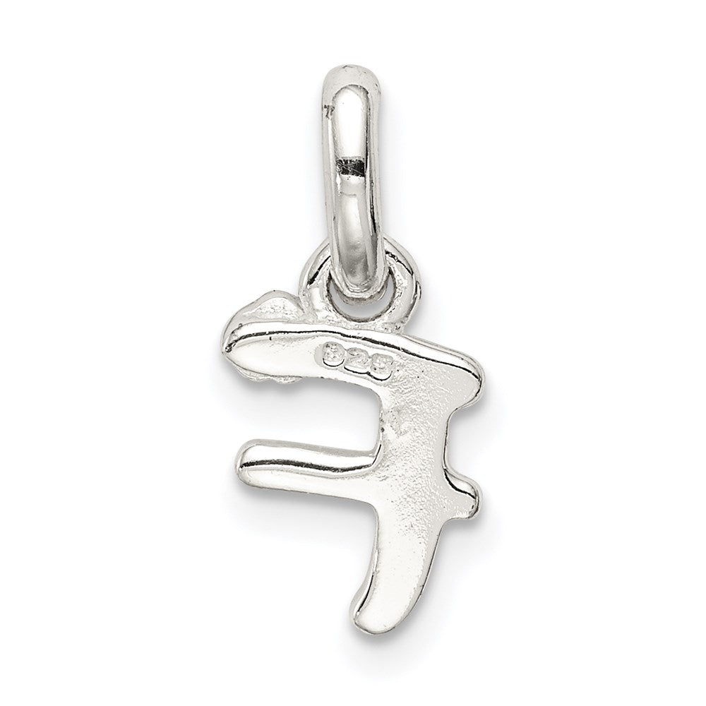Sterlingsilber Buchstabe F mit Emaille Anhänger