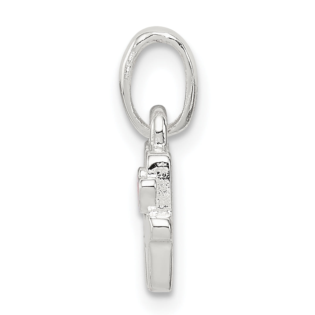 Sterlingsilber Buchstabe H mit Emaille Anhänger
