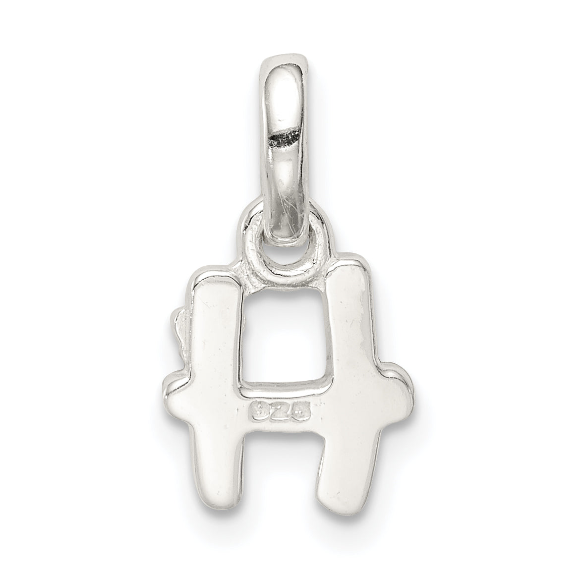 Sterlingsilber Buchstabe H mit Emaille Anhänger