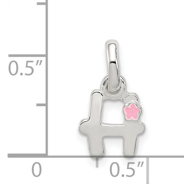 Sterlingsilber Buchstabe H mit Emaille Anhänger