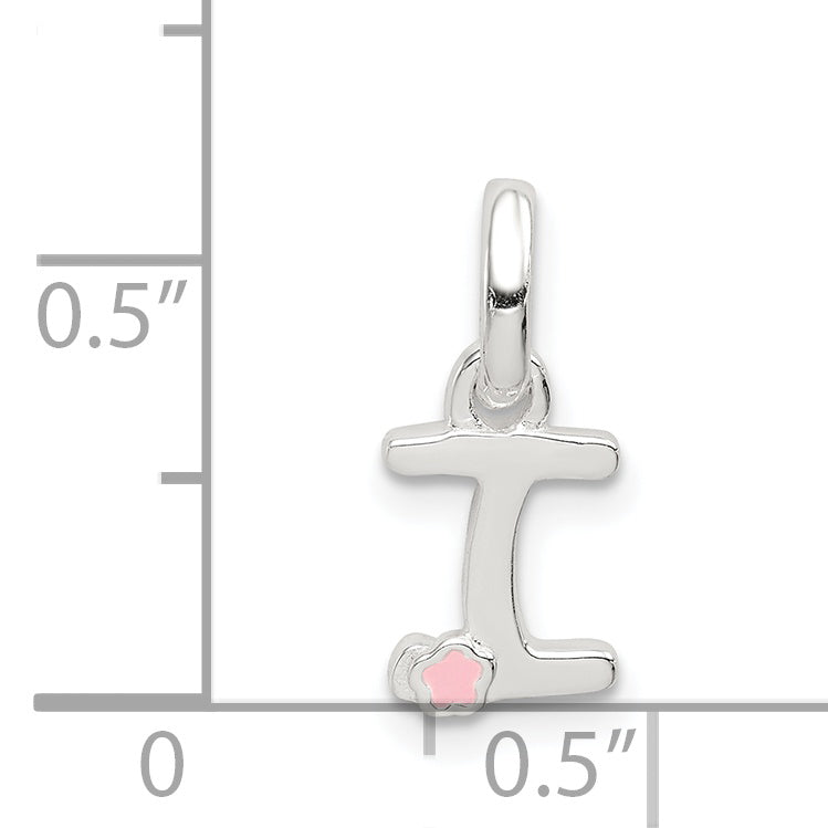 Sterlingsilber Buchstabe I mit Emaille Anhänger