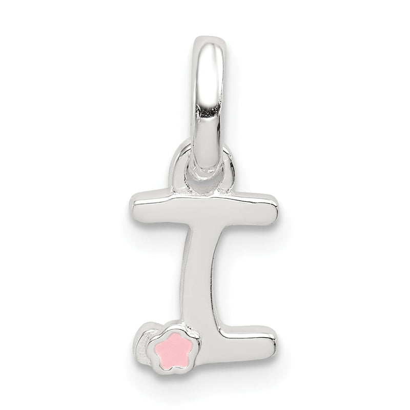 Sterlingsilber Buchstabe I mit Emaille Anhänger