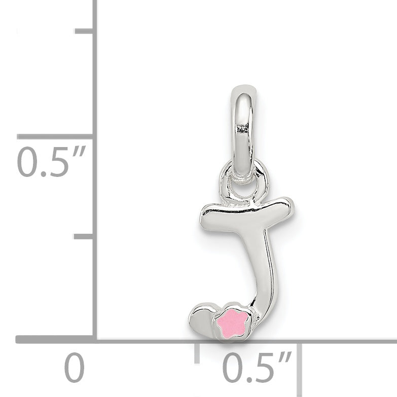Sterlingsilber Buchstabe J mit Emaille Anhänger