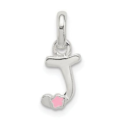 Sterlingsilber Buchstabe J mit Emaille Anhänger