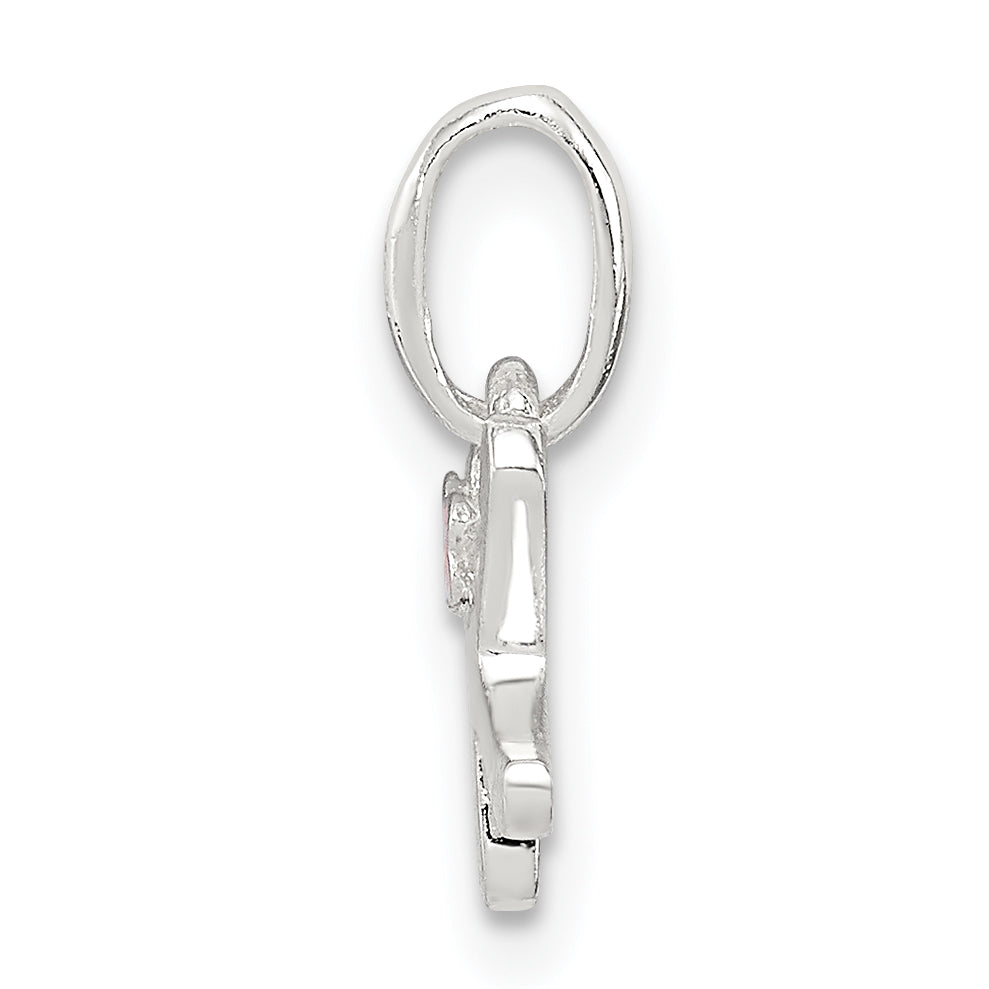 Sterlingsilber Buchstabe K mit Emaille Anhänger
