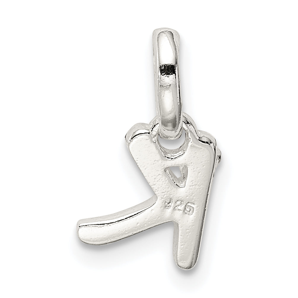 Sterlingsilber Buchstabe K mit Emaille Anhänger