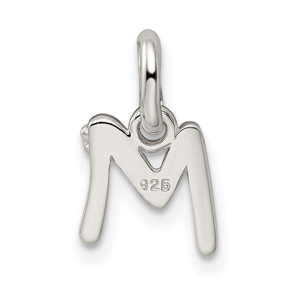 Sterlingsilber Buchstabe M mit Emaille Anhänger