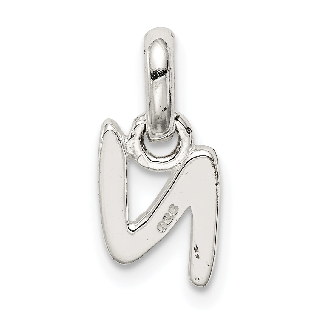 Sterlingsilber Buchstabe N mit Emaille Anhänger