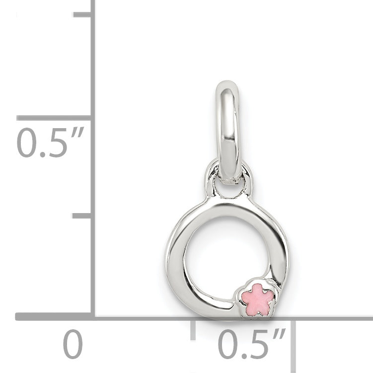 Sterlingsilber Buchstabe O mit Emaille Anhänger