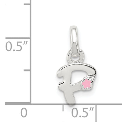Sterlingsilber Buchstabe P mit Emaille Anhänger
