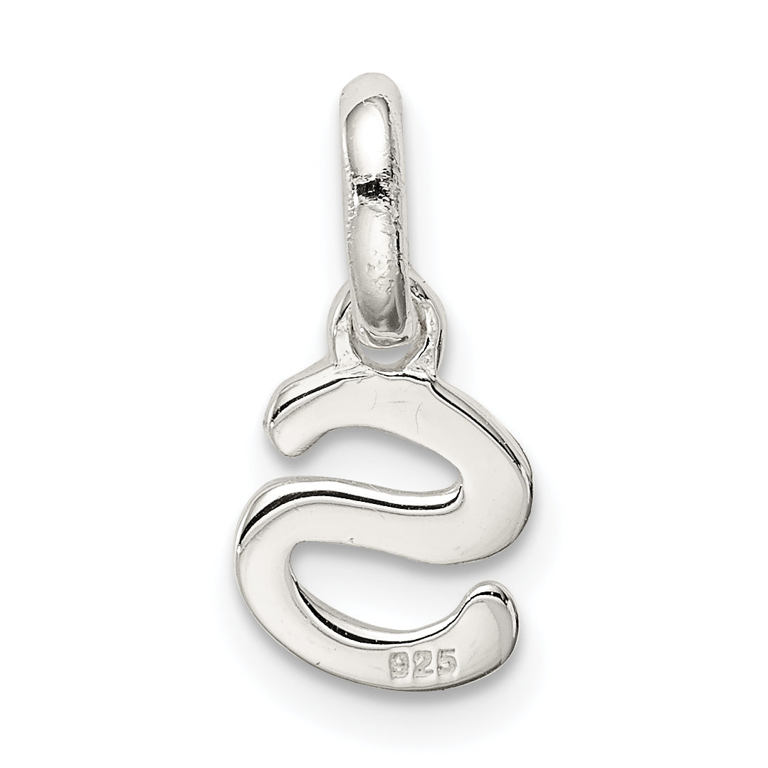 Sterlingsilber Buchstabe S mit Emaille Anhänger