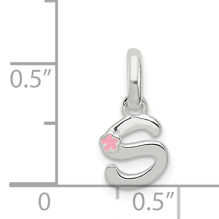 Sterlingsilber Buchstabe S mit Emaille Anhänger