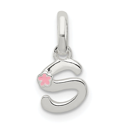 Sterlingsilber Buchstabe S mit Emaille Anhänger