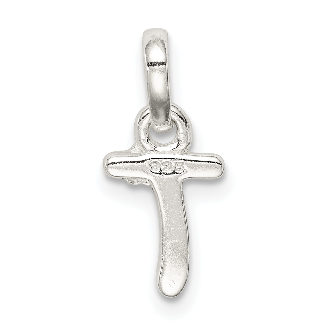 Sterlingsilber Buchstabe T mit Emaille Anhänger