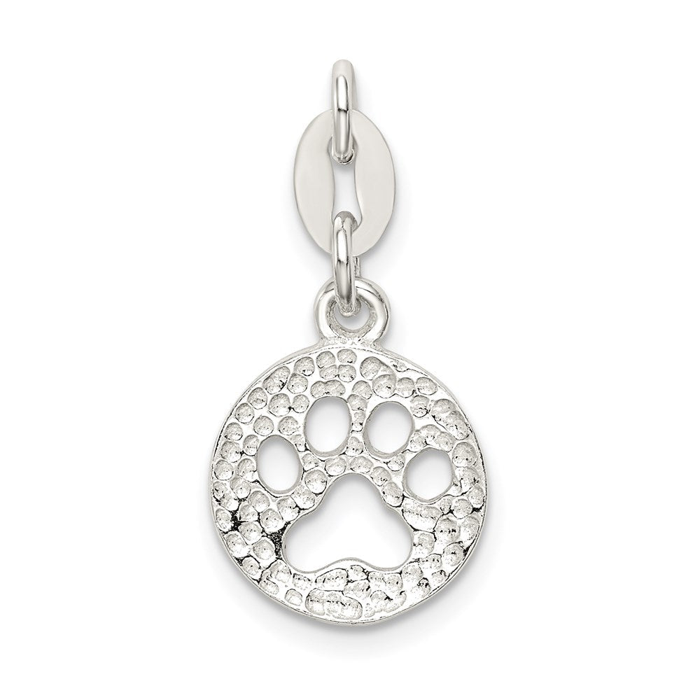 Sterlingsilber Rund Paw Druck Anhänger