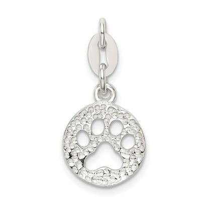 Sterlingsilber Rund Paw Druck Anhänger