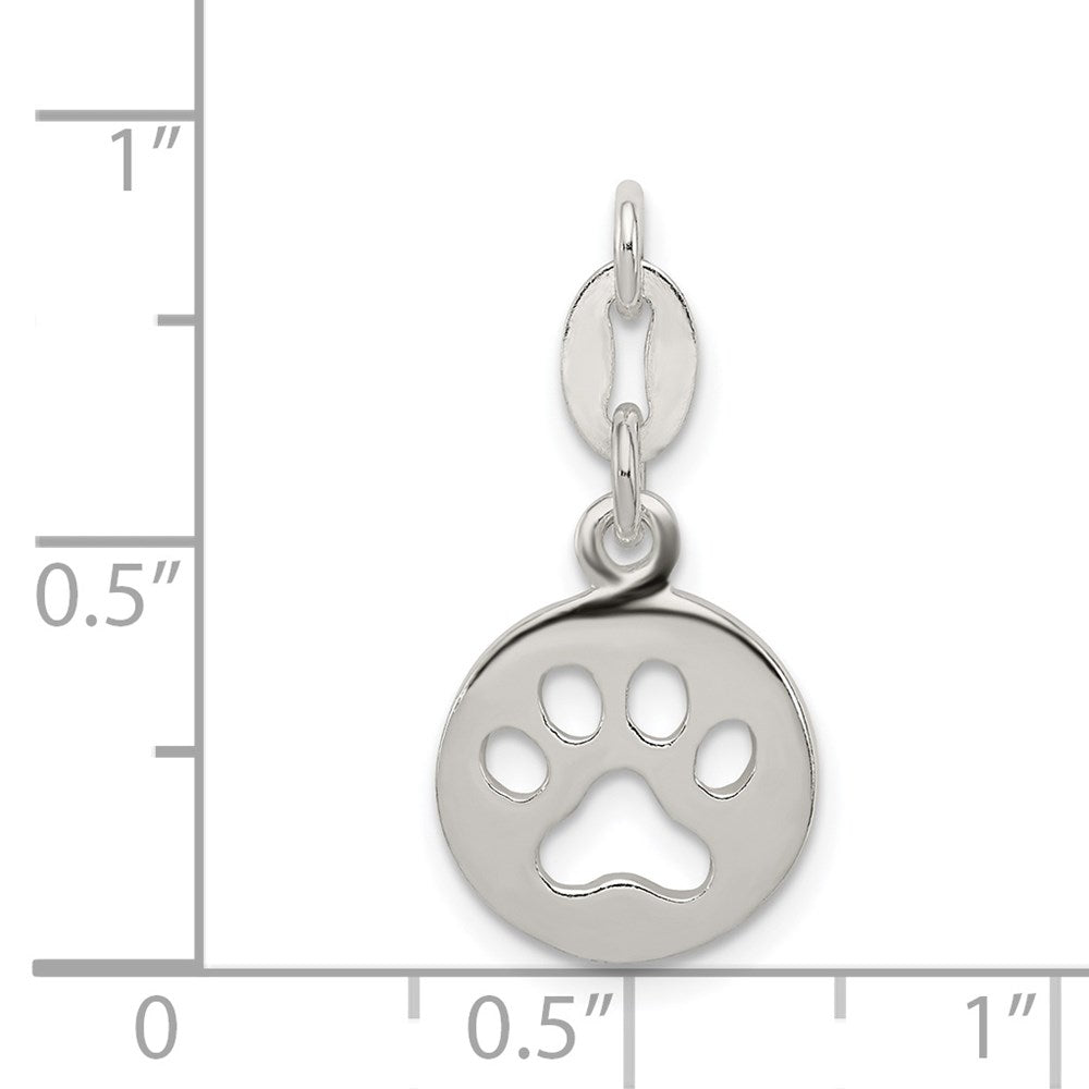 Sterlingsilber Rund Paw Druck Anhänger