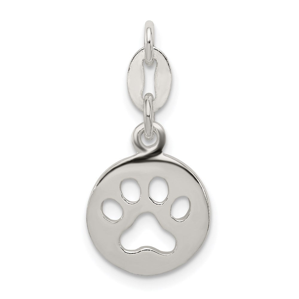 Sterlingsilber Rund Paw Druck Anhänger