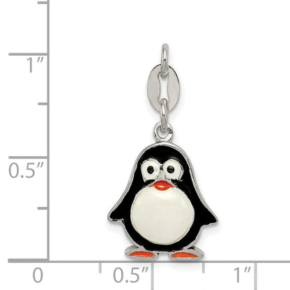 Sterlingsilber Emaille Pinguin Anhänger