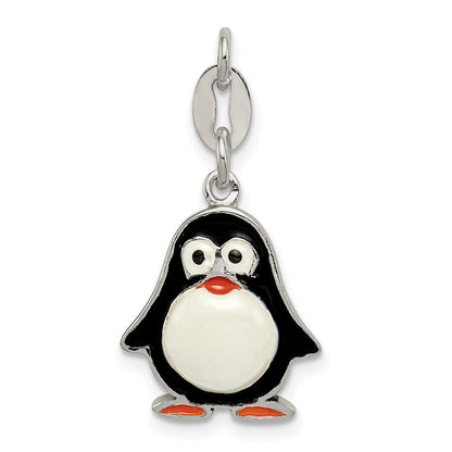 Sterlingsilber Emaille Pinguin Anhänger
