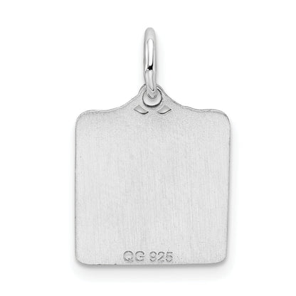 Sterlingsilber Rhodiniert Blau Birth Certificate Poliert Charm