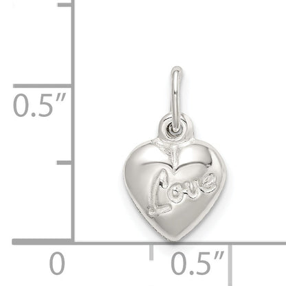 Sterlingsilber Poliert Liebe Wendbar Puff Herz Charm