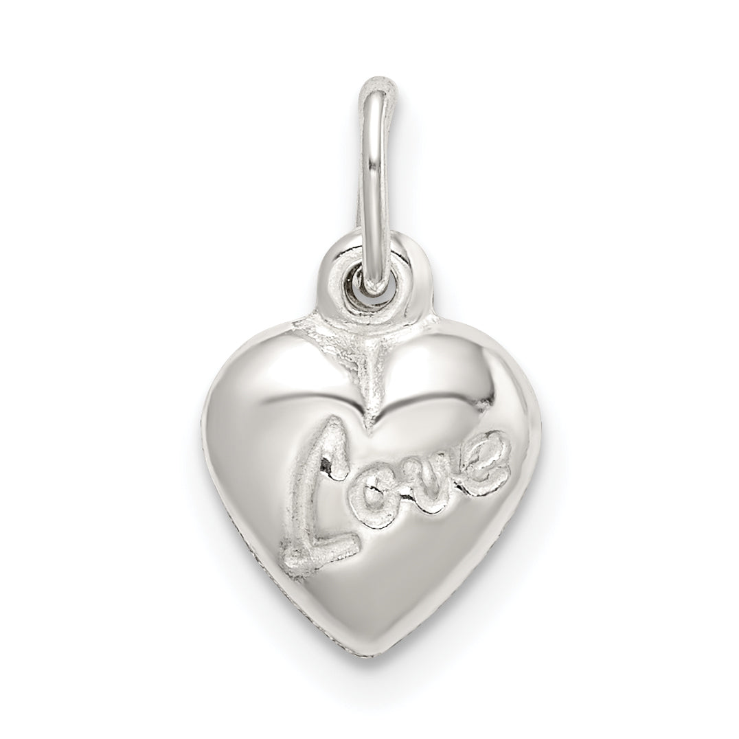 Sterlingsilber Poliert Liebe Wendbar Puff Herz Charm