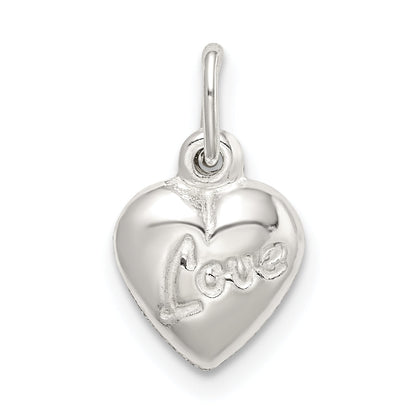 Sterlingsilber Poliert Liebe Wendbar Puff Herz Charm