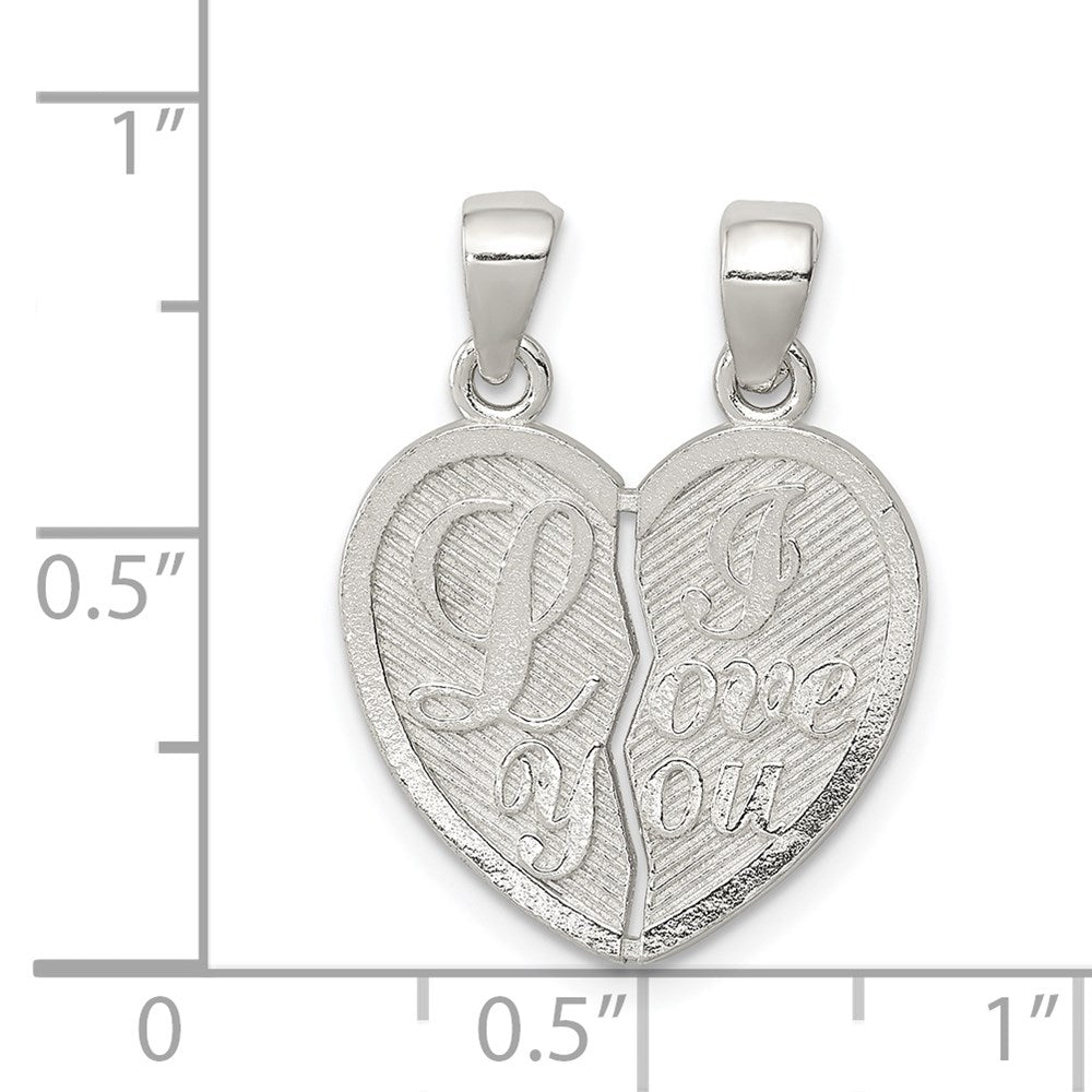 Sterlingsilber Poliert Mini I Liebe You Break Apart Herz Anhänger