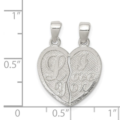 Sterlingsilber Poliert Mini I Liebe You Break Apart Herz Anhänger