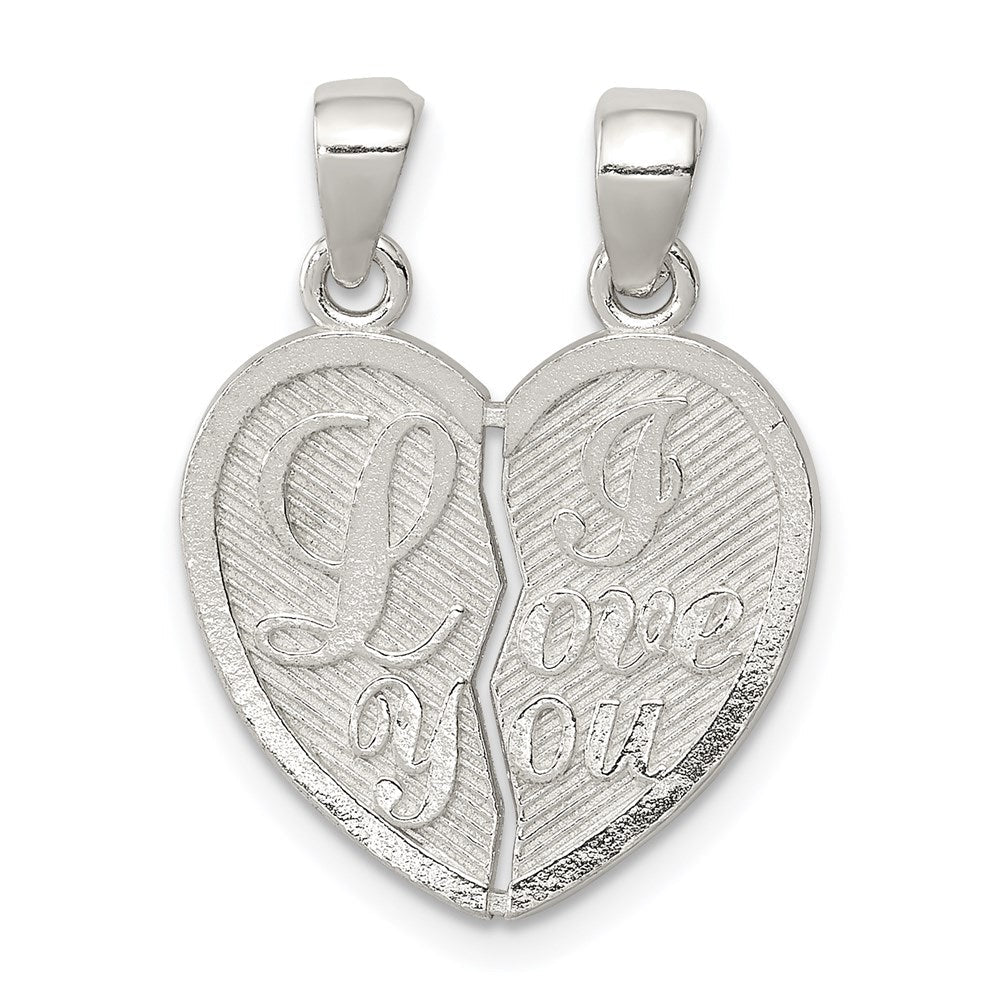Sterlingsilber Poliert Mini I Liebe You Break Apart Herz Anhänger