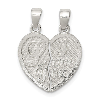 Sterlingsilber Poliert Mini I Liebe You Break Apart Herz Anhänger