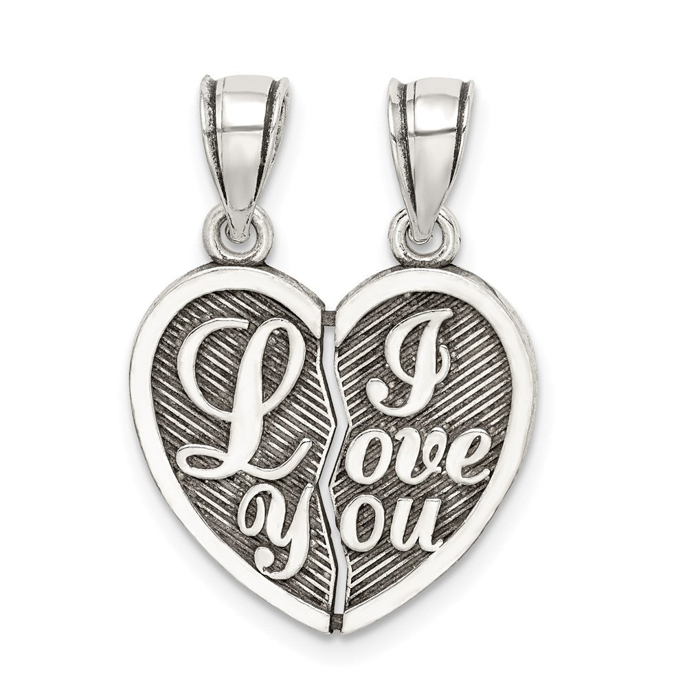 Sterlingsilber Antikisiert Mini I Liebe You Break Apart Herz Anhänger
