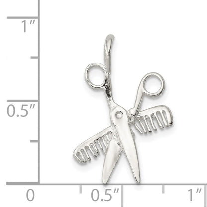 Sterlingsilber Comb & Scissors Charm