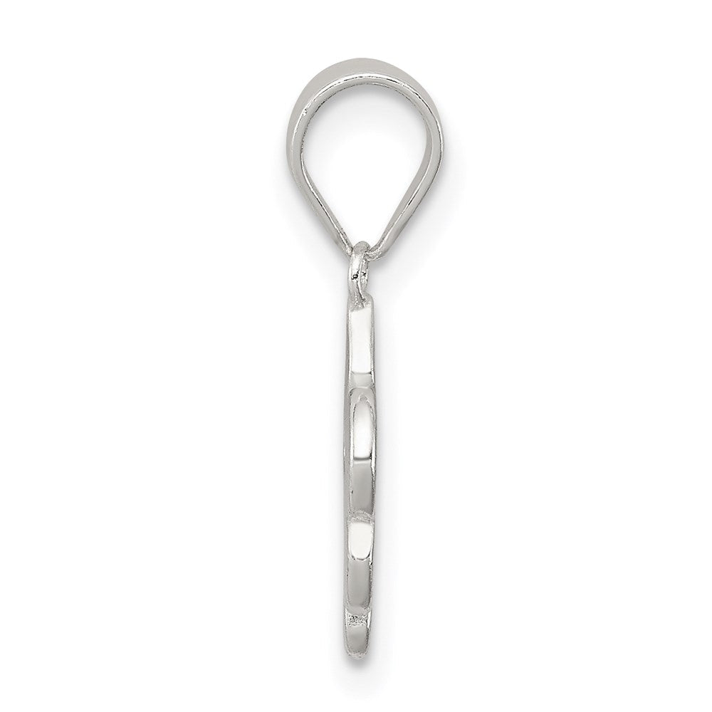 Sterlingsilber Poliert Fleur De Lis Anhänger