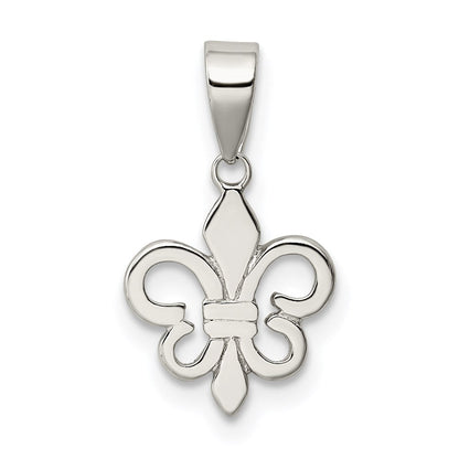 Sterlingsilber Poliert Fleur De Lis Anhänger