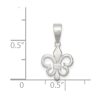 Sterlingsilber Poliert Fleur De Lis Anhänger