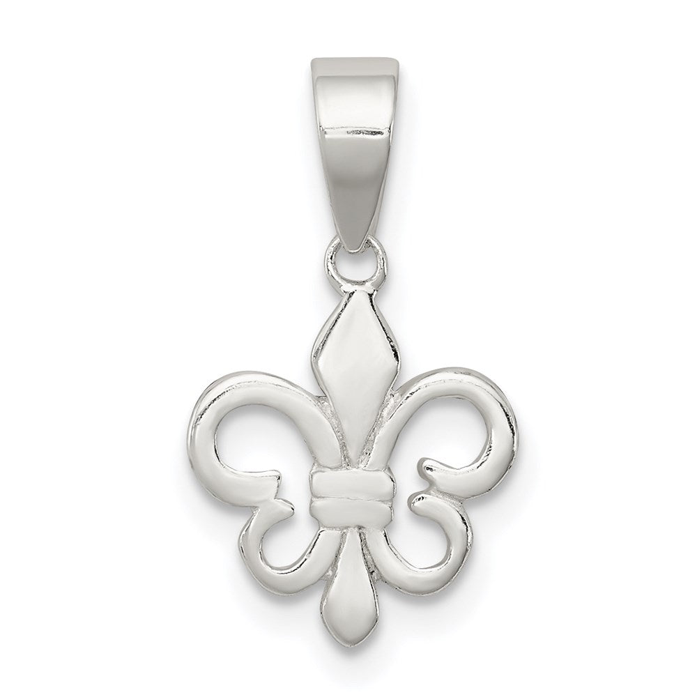 Sterlingsilber Poliert Fleur De Lis Anhänger