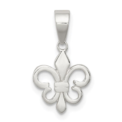 Sterlingsilber Poliert Fleur De Lis Anhänger