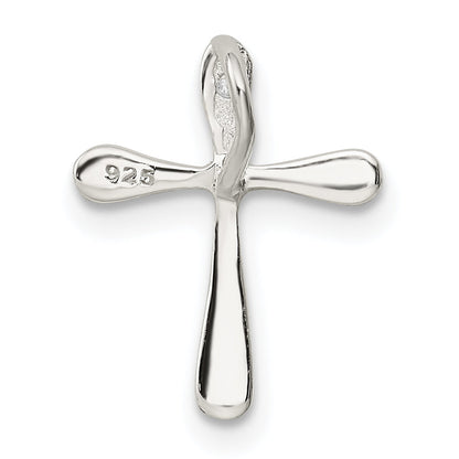 Sterlingsilber Poliert Diamant Kreuz Kette Anhänger