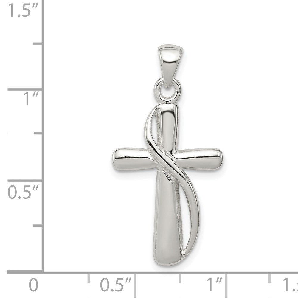 Sterlingsilber Poliert Kreuz Anhänger