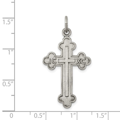 Sterlingsilber Antikisiert, Strukturiert und Gebürstet Lateinisch Kreuz Anhänger