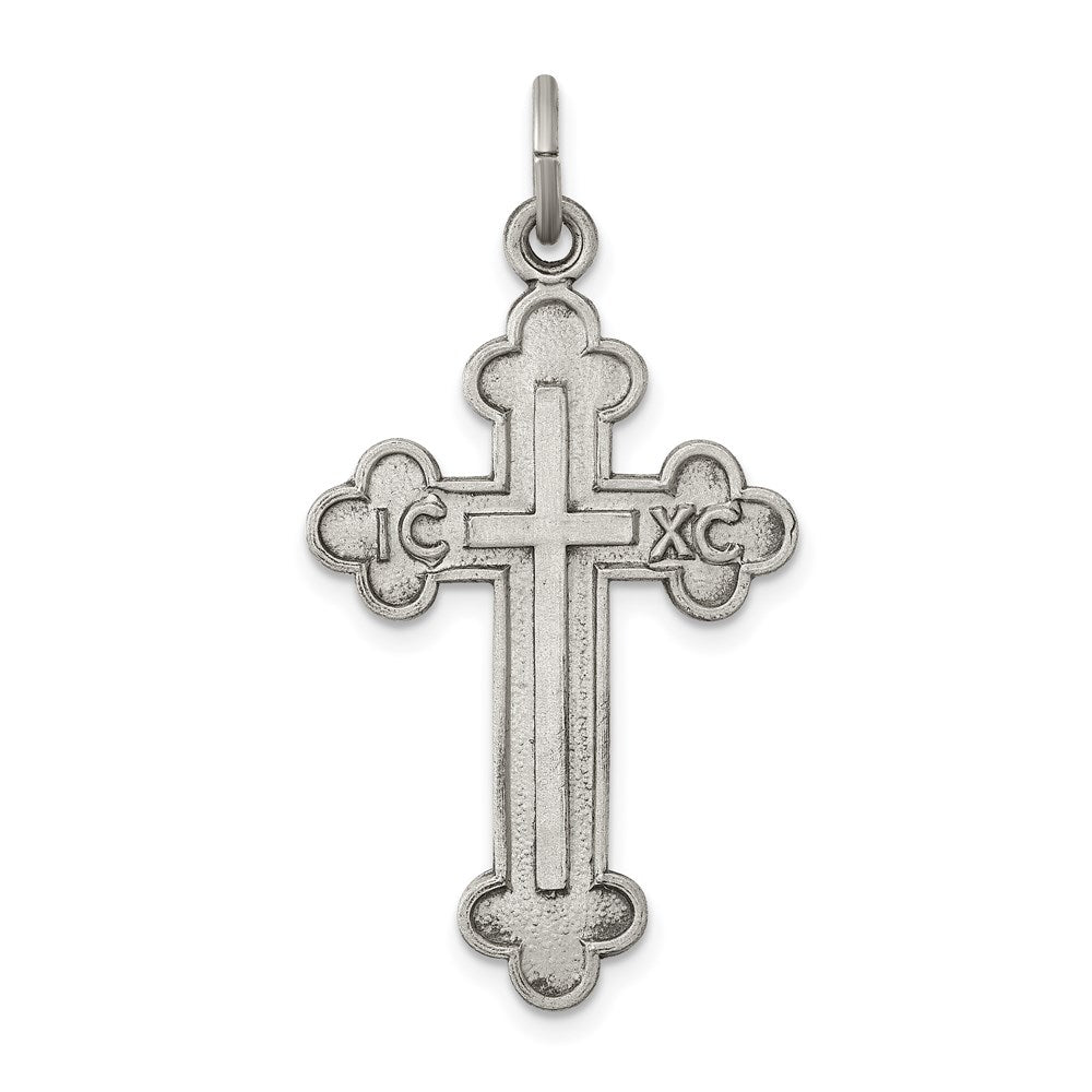 Sterlingsilber Antikisiert, Strukturiert und Gebürstet Lateinisch Kreuz Anhänger