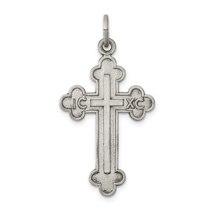 Sterlingsilber Antikisiert, Strukturiert und Gebürstet Lateinisch Kreuz Anhänger
