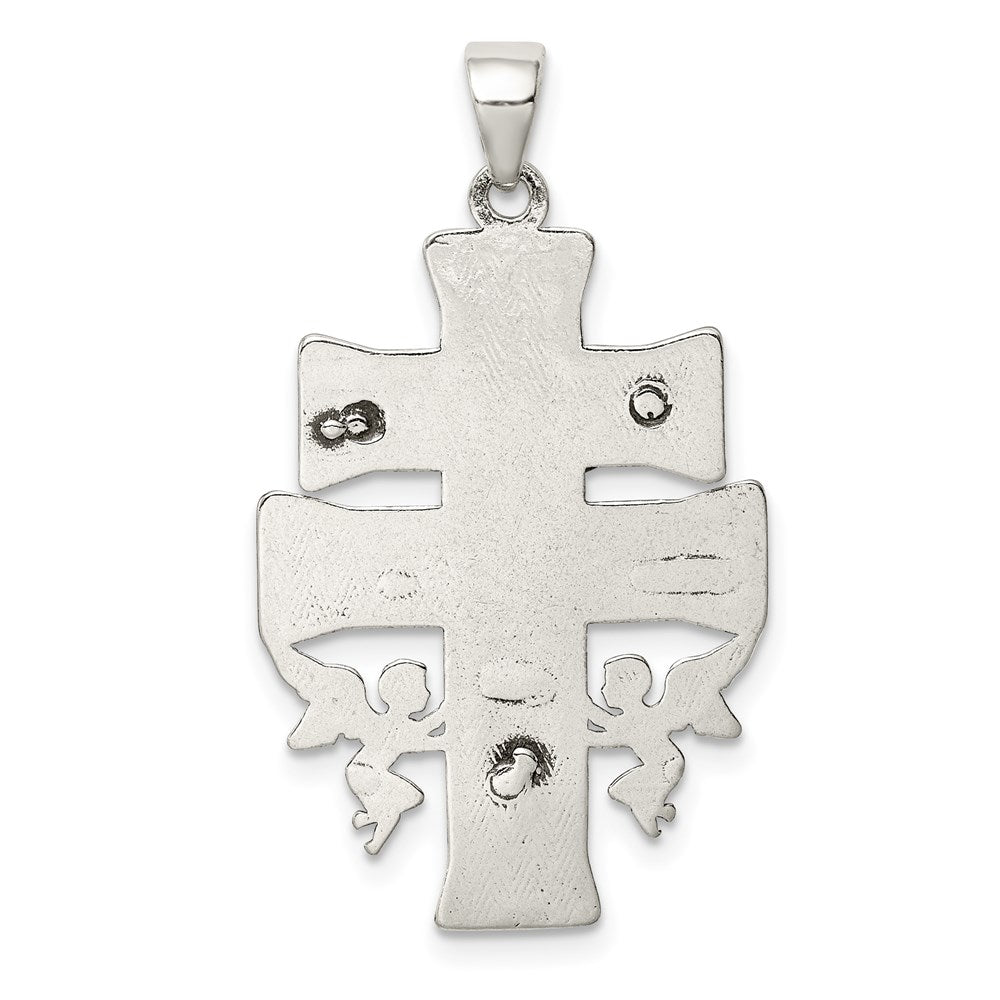 Sterlingsilber Antikisiert Mini Caravaca Kruzifix Anhänger